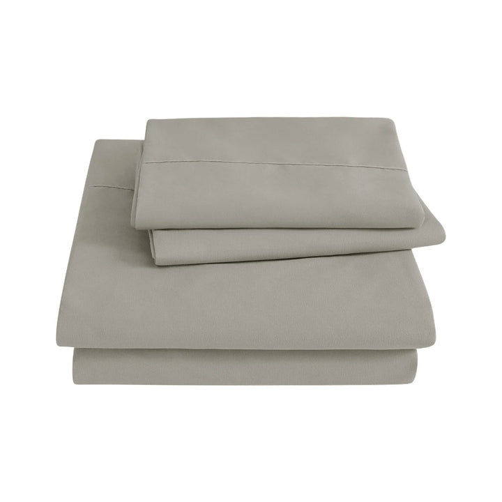 Ensemble de Draps en Microfibre Brossée Blanc et Gris – 3 Pièces pour un Confort Optimal 4
