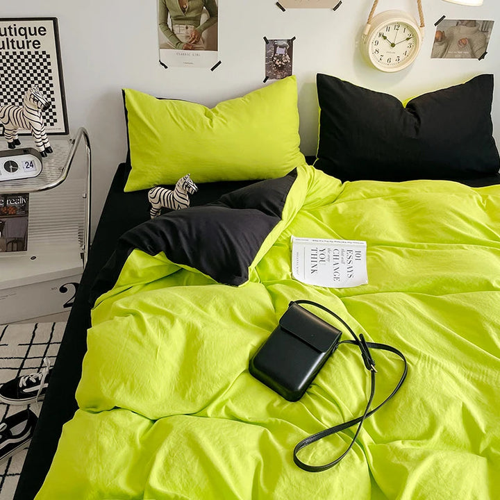 Ensemble de Housse de Couette en Microfibre Blanche – 3 Pièces avec Taies d'Oreiller 0