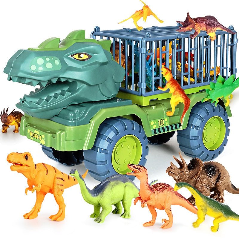 Ensemble de Jouets Dinosaures et Véhicules en Plastique, Activité Créative pour Enfants, Jeu Éducatif à l'Intérieur et à l'Extérieur 1