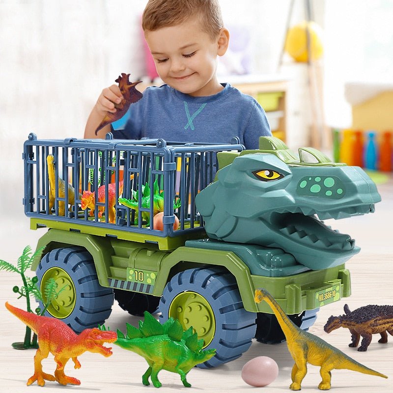 Ensemble de Jouets Éducatifs Dinosaures et Véhicules – Jeu Créatif en Plastique pour Enfants, 20 cm x 16 cm x 39 cm 0