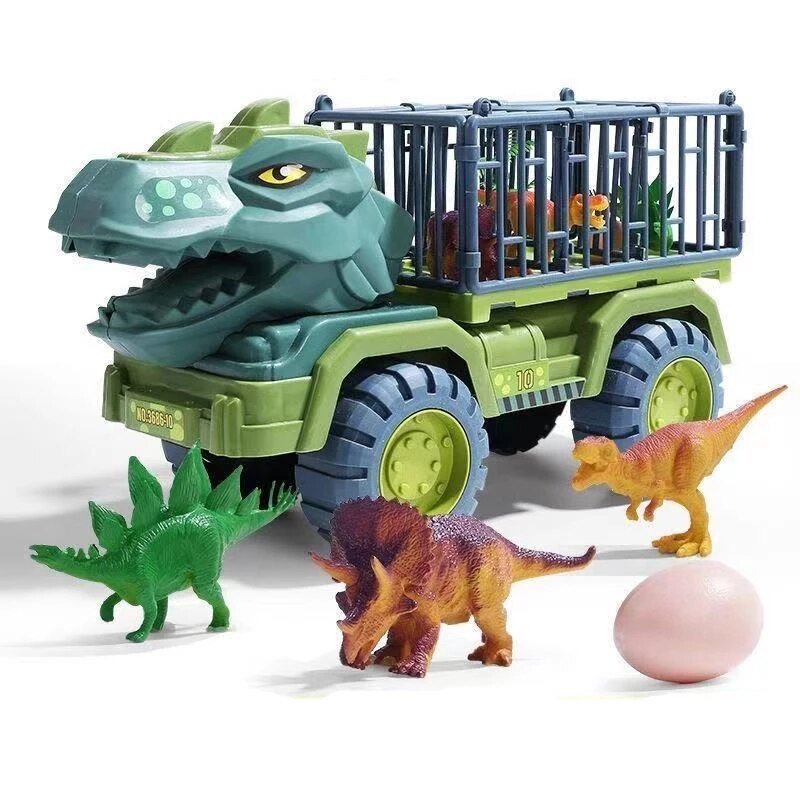 Ensemble de Jouets Éducatifs Dinosaures et Véhicules – Jeu Créatif en Plastique pour Enfants, 20 cm x 16 cm x 39 cm 2