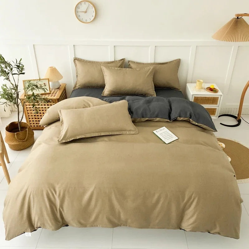 Ensemble de Literie à Rayures et à Carreaux en Polyester – Design Élégant et Confortable 0