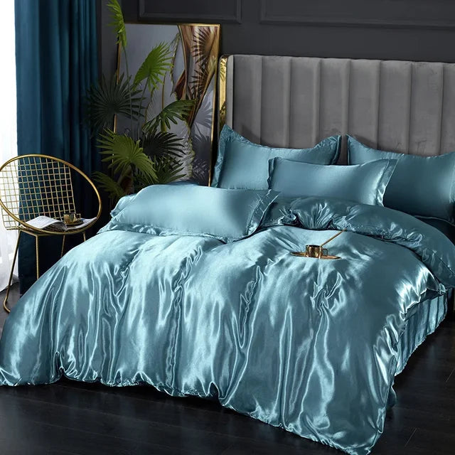 Ensemble de Literie en Satin Doux – Draps et Housse de Couette, Confort Optimal, Plusieurs Tailles et Couleurs Disponibles 0