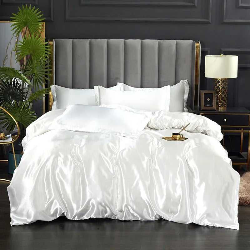 Ensemble de Literie en Satin Doux – Draps et Housse de Couette, Confort Optimal, Plusieurs Tailles et Couleurs Disponibles 1