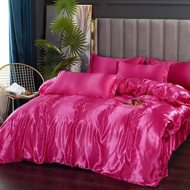 Ensemble de Literie en Satin Doux – Draps et Housse de Couette, Confort Optimal, Plusieurs Tailles et Couleurs Disponibles 10