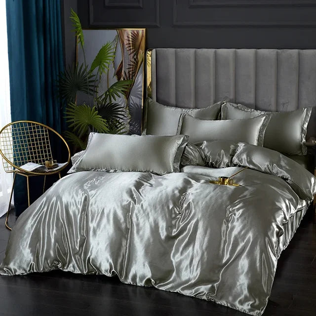 Ensemble de Literie en Satin Doux – Draps et Housse de Couette, Confort Optimal, Plusieurs Tailles et Couleurs Disponibles 13
