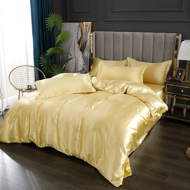 Ensemble de Literie en Satin Doux – Draps et Housse de Couette, Confort Optimal, Plusieurs Tailles et Couleurs Disponibles 14