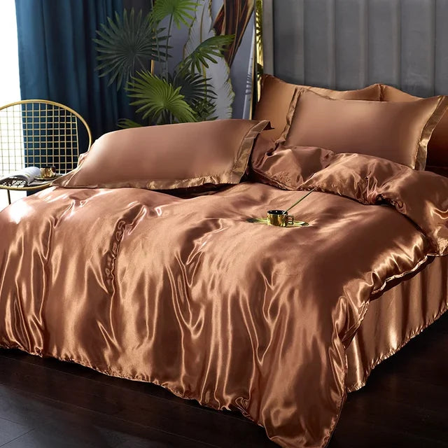 Ensemble de Literie en Satin Doux – Draps et Housse de Couette, Confort Optimal, Plusieurs Tailles et Couleurs Disponibles 16
