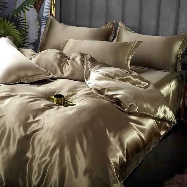 Ensemble de Literie en Satin Doux – Draps et Housse de Couette, Confort Optimal, Plusieurs Tailles et Couleurs Disponibles 18