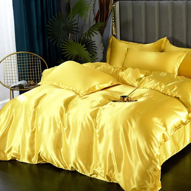 Ensemble de Literie en Satin Doux – Draps et Housse de Couette, Confort Optimal, Plusieurs Tailles et Couleurs Disponibles 6