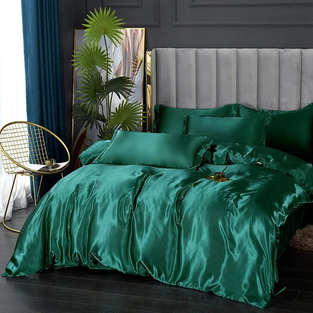 Ensemble de Literie en Satin Doux – Draps et Housse de Couette, Confort Optimal, Plusieurs Tailles et Couleurs Disponibles 8