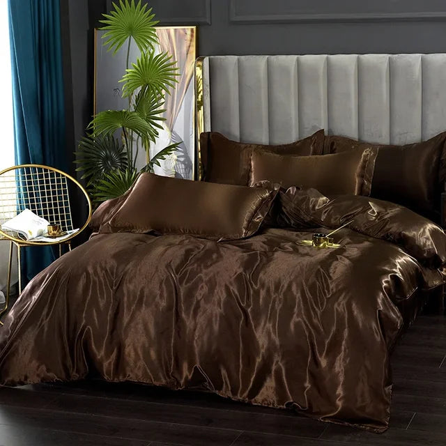 Ensemble de Literie en Satin Doux – Draps et Housse de Couette, Confort Optimal, Plusieurs Tailles et Couleurs Disponibles 9