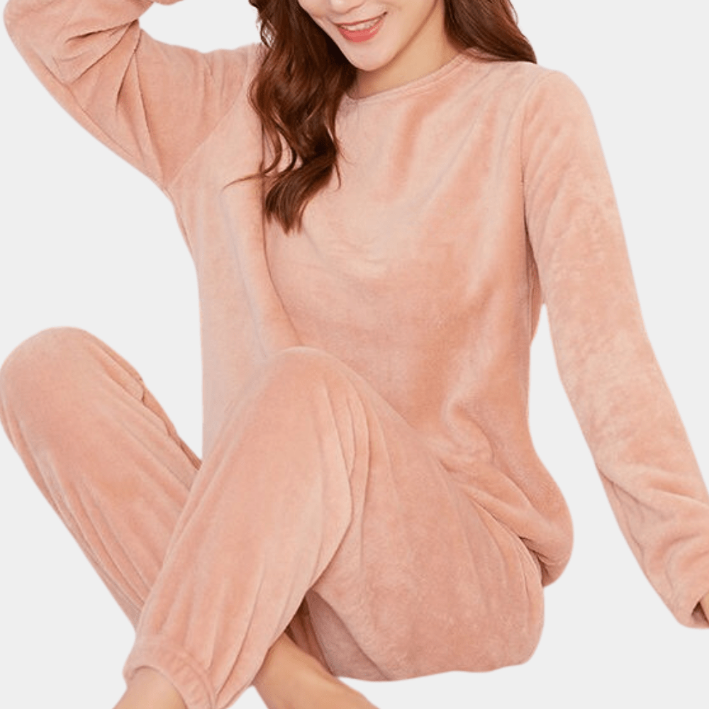 Ensemble de Pyjama Chaud Femme 2 Pièces en Polaire – Doux et Confortable pour Hiver, Disponible en Plusieurs Tailles 4