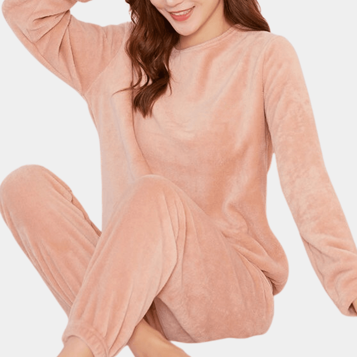 Ensemble de Pyjama Chaud Femme 2 Pièces en Polaire – Doux et Confortable pour Hiver, Disponible en Plusieurs Tailles 4