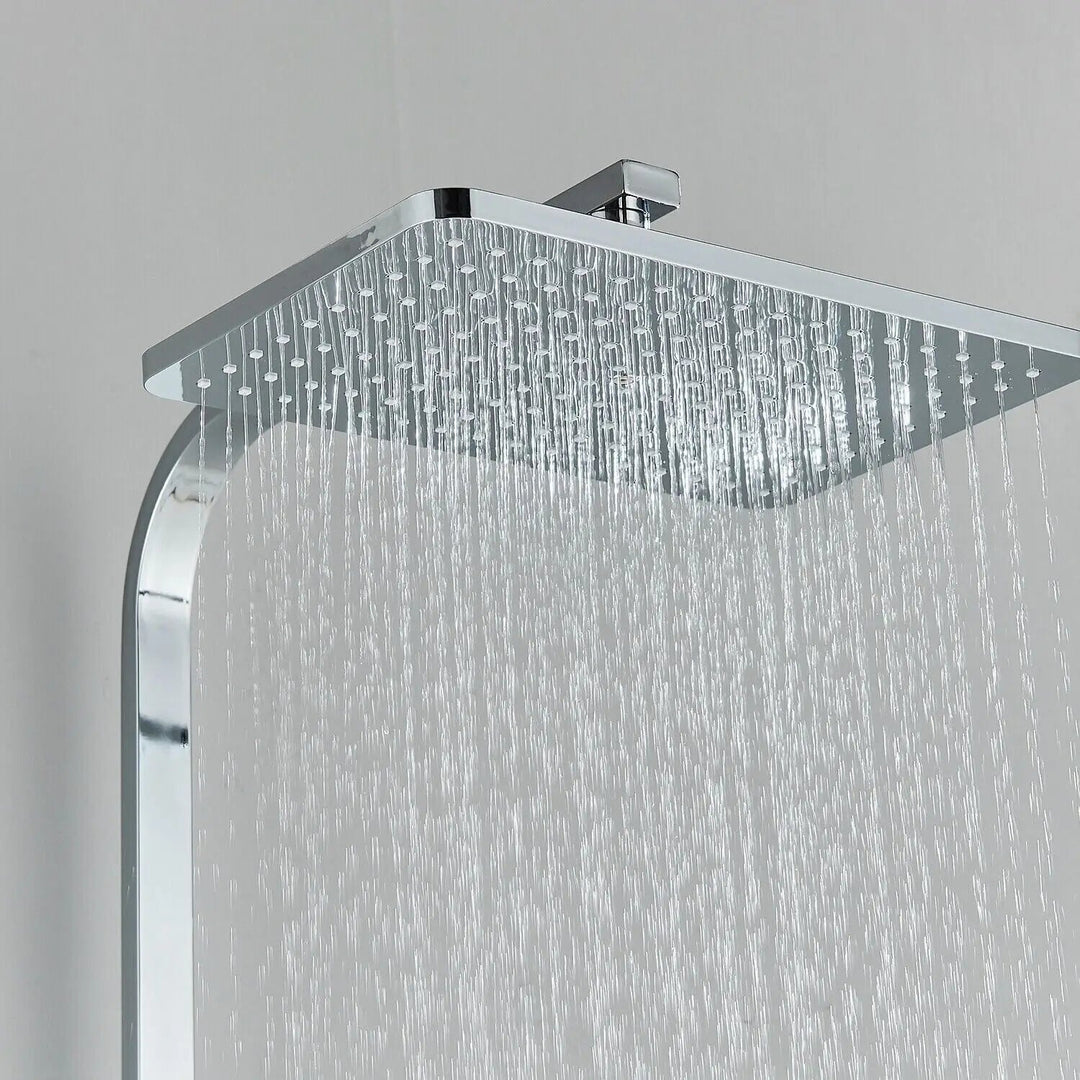 Ensemble de Robinets de Douche en Laiton Chromé avec Mitigeur Douche 4 Fonctions Réglables pour Salle de Bain 5