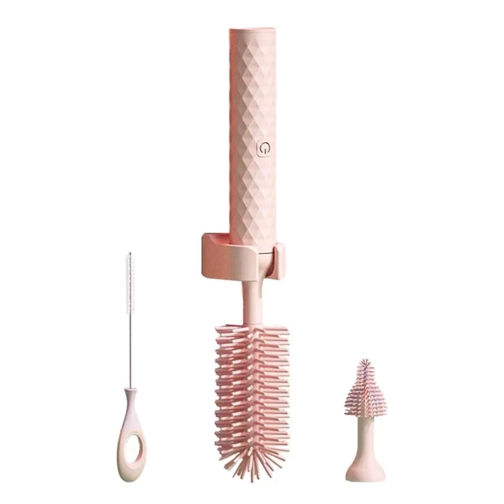 Ensemble de Soins pour Bébé Hypoallergénique – Coupe-Ongles, Brosse à Cheveux, Thermomètre, Compact et Léger, Couleurs Rose et Vert 0