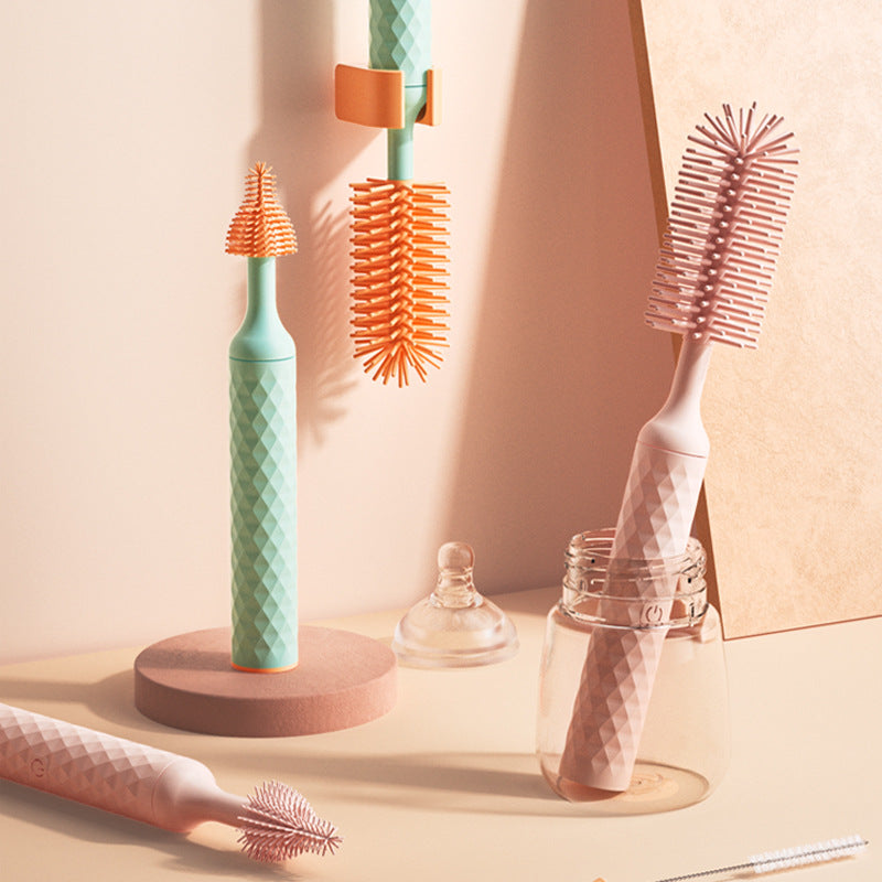 Ensemble de Soins pour Bébé Hypoallergénique – Coupe-Ongles, Brosse à Cheveux, Thermomètre, Compact et Léger, Couleurs Rose et Vert 1