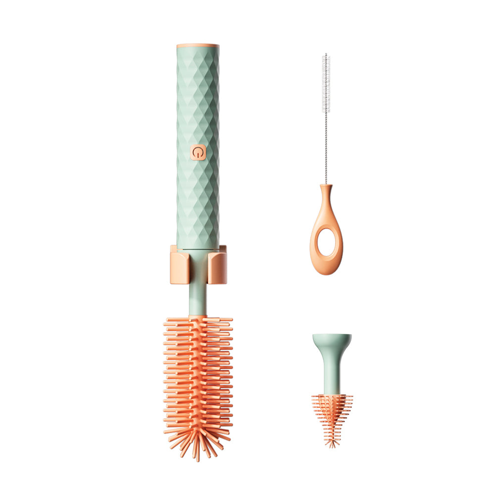 Ensemble de Soins pour Bébé Hypoallergénique – Coupe-Ongles, Brosse à Cheveux, Thermomètre, Compact et Léger, Couleurs Rose et Vert 5