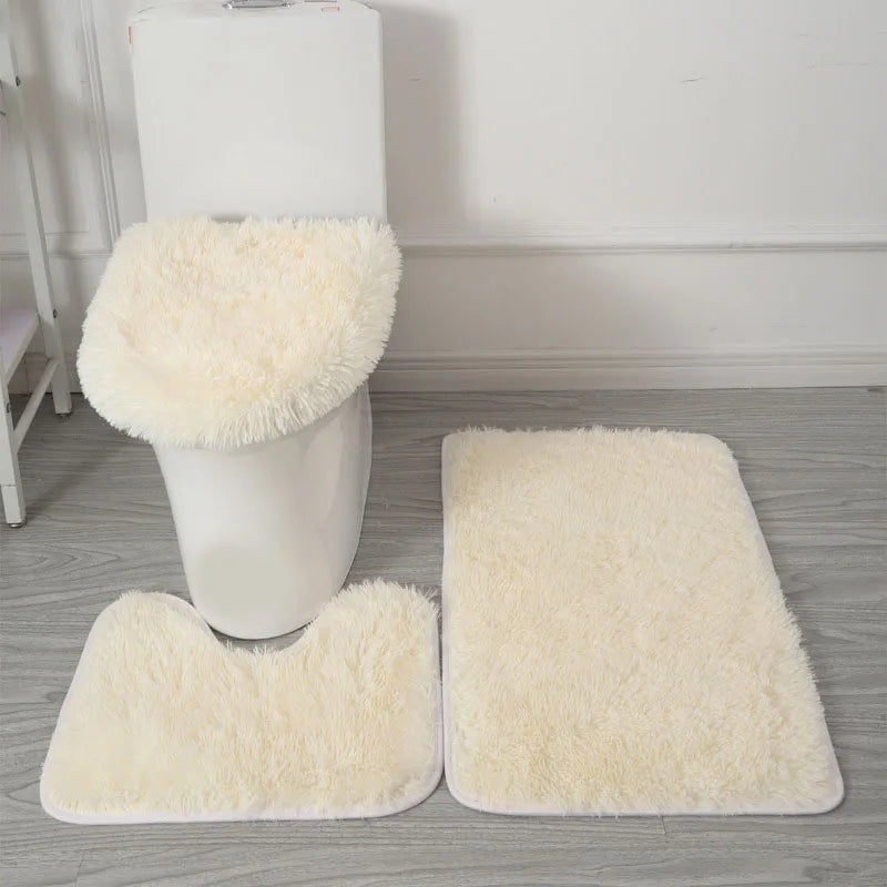 Ensemble de Tapis de Bain Antidérapant en Microfibre – Tapis Salle de Bain Doux et Sécurisés, 3 Pièces 3