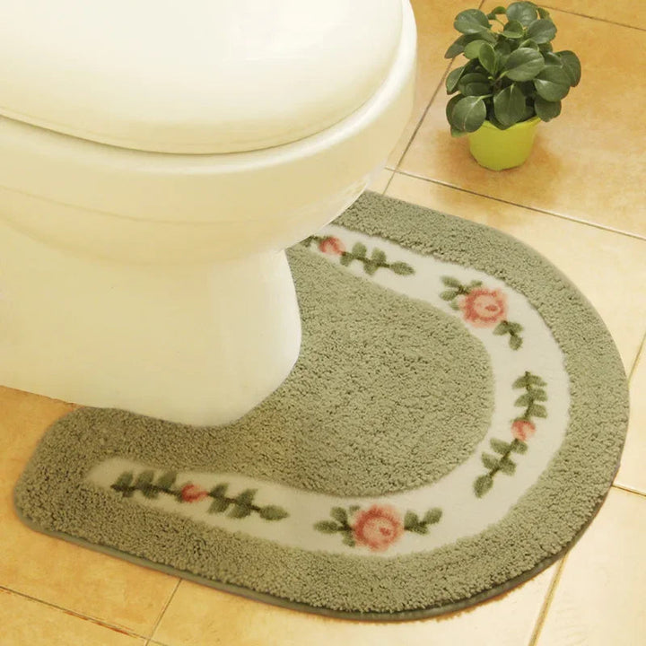 Ensemble de Tapis pour Toilette en Microfibre Floral Pastel – Tapis Doux et Confortables pour Salle de Bain 6