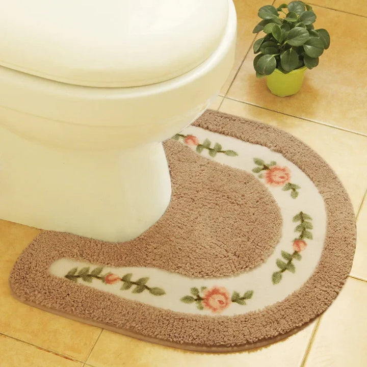 Ensemble de Tapis pour Toilette en Microfibre Floral Pastel – Tapis Doux et Confortables pour Salle de Bain 8