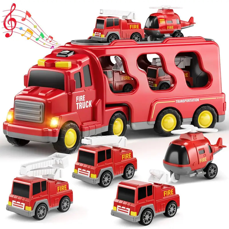 Ensemble de Véhicules de Secours avec Camion de Pompiers, Effets Lumineux et Sonores – Jouets Immersifs pour Enfants 2