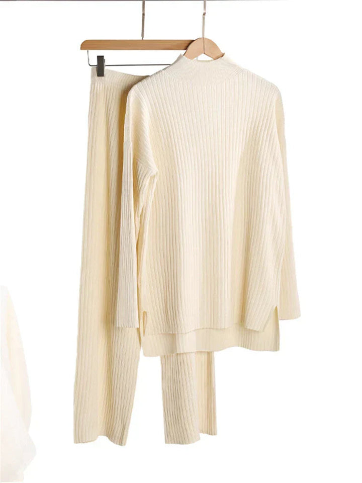 Ensemble de Vêtements d'Intérieur Élégants pour Femmes – Pull Oversize et Pantalon Large Tricoté, Confort et Style Moderne 7