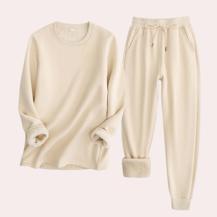 Ensemble de Vêtements d'Intérieur Femme en Polaire Douce – Sweat-Shirt et Pantalon de Jogging Confortable et Élégant 0