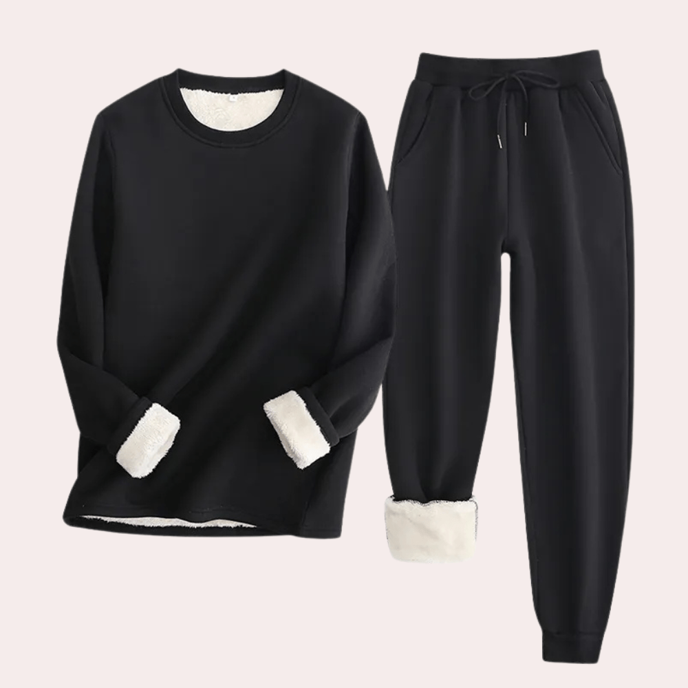 Ensemble de Vêtements d'Intérieur Femme en Polaire Douce – Sweat-Shirt et Pantalon de Jogging Confortable et Élégant 1