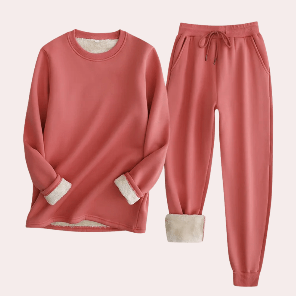 Ensemble de Vêtements d'Intérieur Femme en Polaire Douce – Sweat-Shirt et Pantalon de Jogging Confortable et Élégant 3