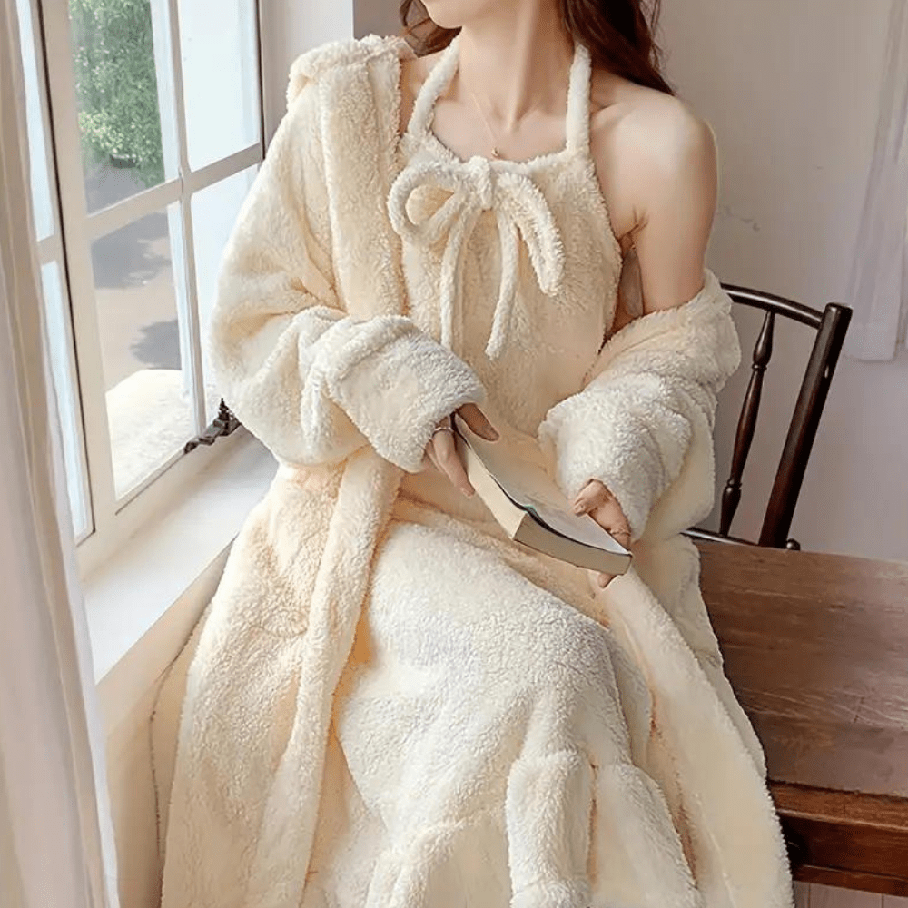 Ensemble de Vêtements de Détente en Tissu Épais – Beige, Tailles M à 7XL, Confort Optimal et Coupe Ample 1