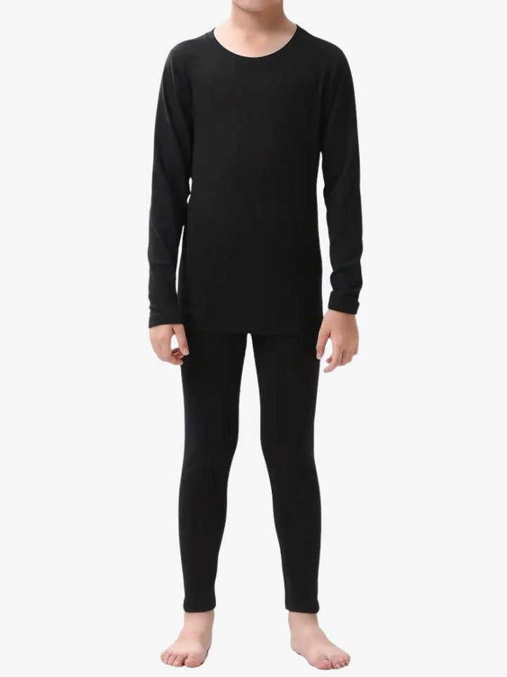 Ensemble de sous-vêtements thermiques pour enfants - Vêtements thermiques chauds avec manches longues et pantalon, respirants et flexibles 0