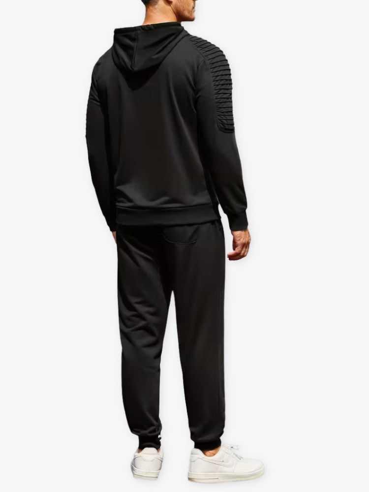 Ensemble de survêtement Elite pour homme, tenue de running toutes saisons, matière respirante, taille élastique, noir/gris, tailles S à 3XL 1