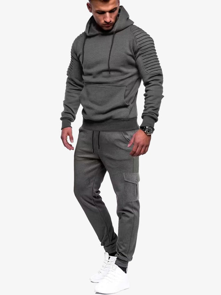 Ensemble de survêtement Elite pour homme, tenue de running toutes saisons, matière respirante, taille élastique, noir/gris, tailles S à 3XL 6