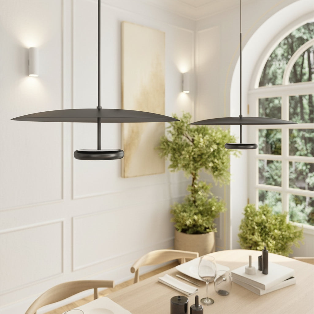 Modern Retro LED Ceiling Light Adjustable Height Dual Lighting Modes