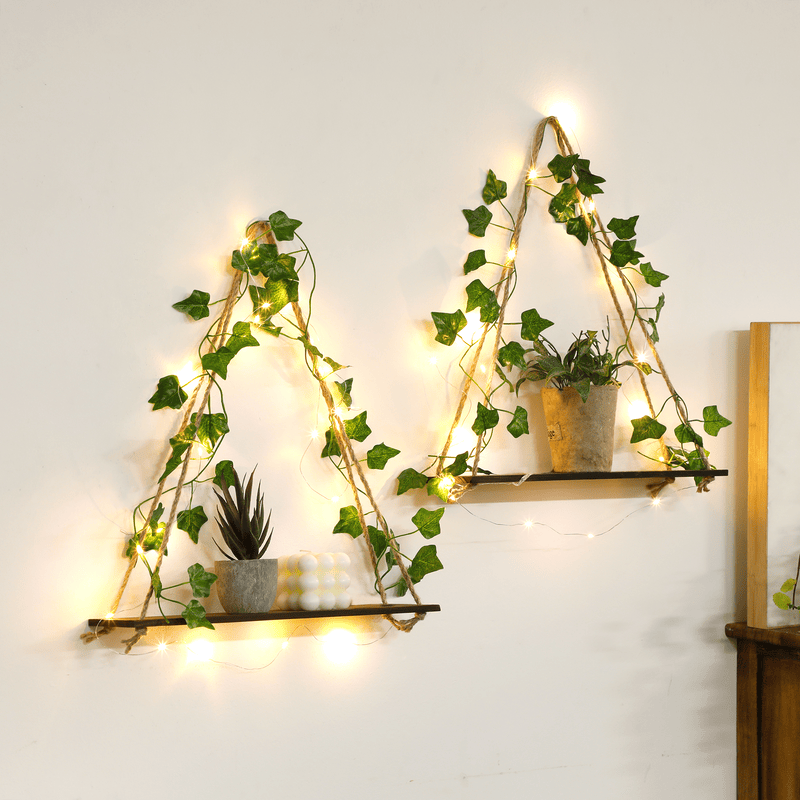Étagère Murale Décorative LED pour Plantes Intérieures – Design Moderne avec Éclairage Ambiant et Lierre Artificiel 1