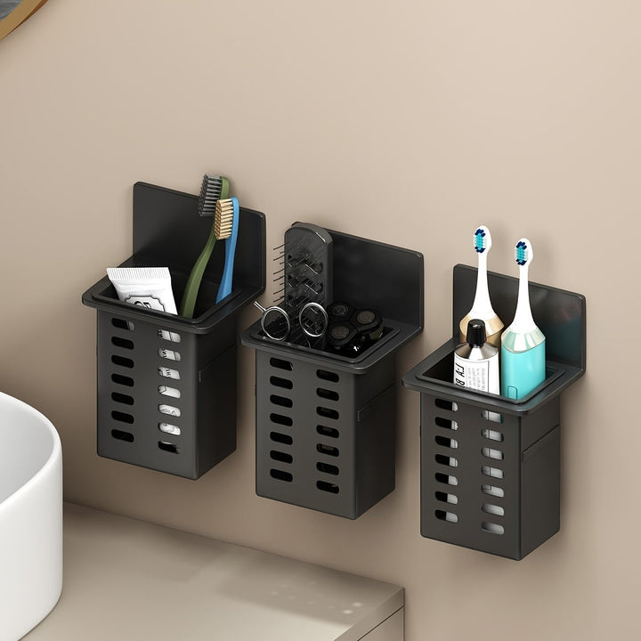 Étagère Murale Métallique Moderne pour Salle de Bain et Cuisine – Rangement Pratique et Compact en Noir 0