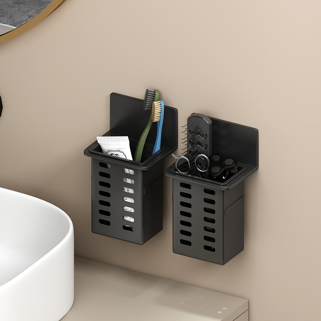 Étagère Murale Métallique Moderne pour Salle de Bain et Cuisine – Rangement Pratique et Compact en Noir 2