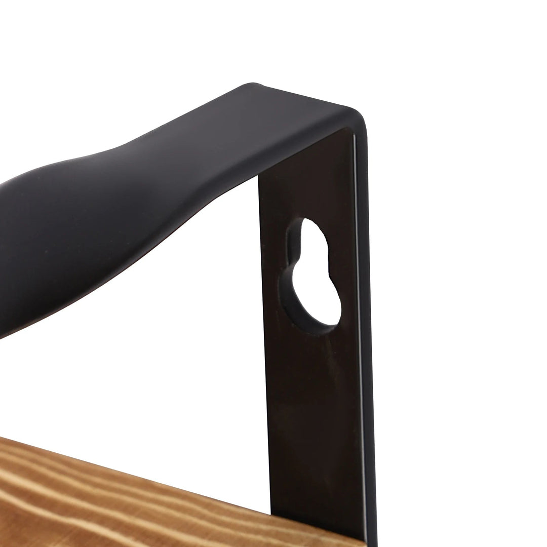 Étagère Murale en Bois Anthracite à 2 Niveaux avec Porte-Serviettes – Design Élégant pour Cuisine et Intérieur 4