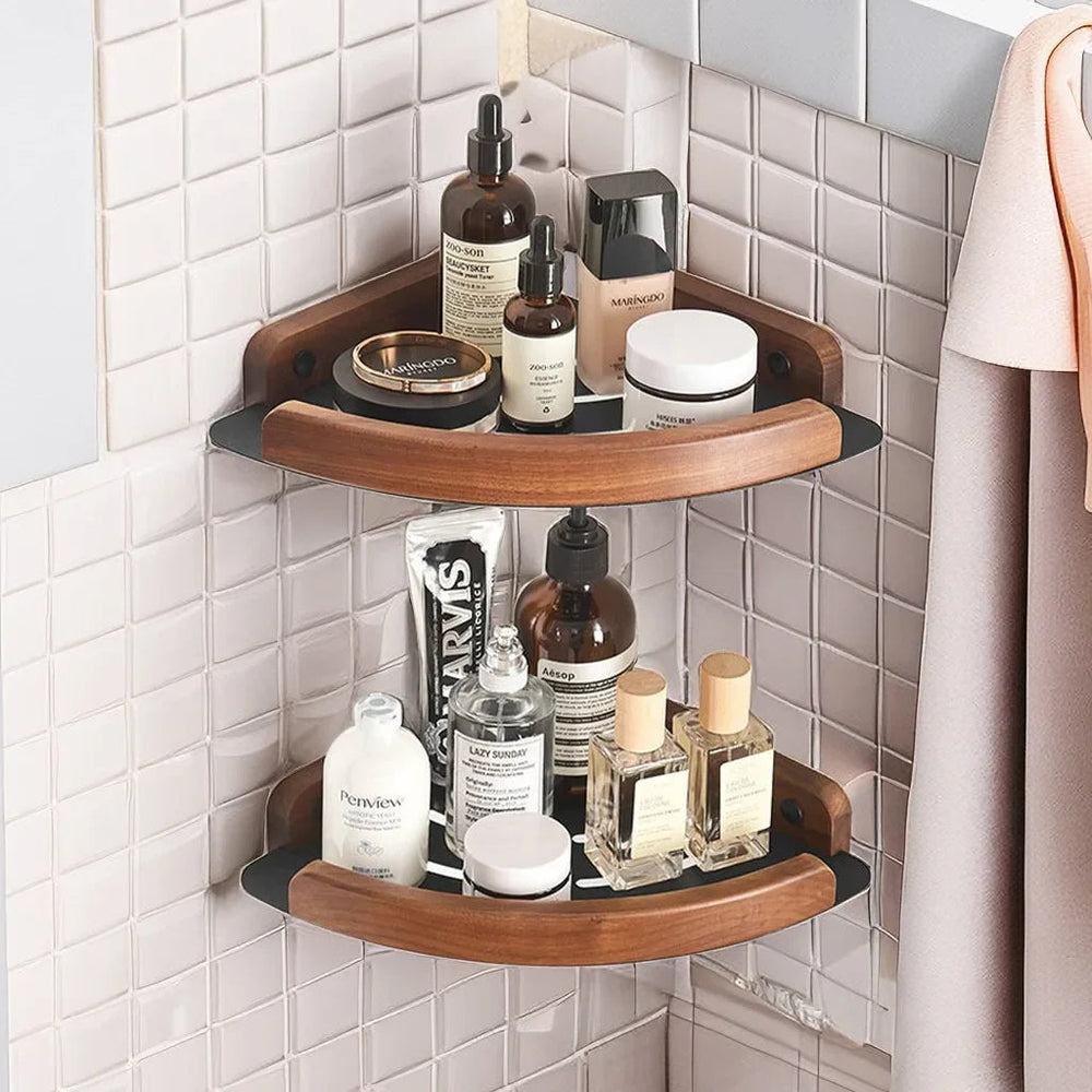Étagère Murale en Bois Naturel pour Salle de Bain – Étagère de Rangement Élégante et Durable, Optimisation de l'Espace 1