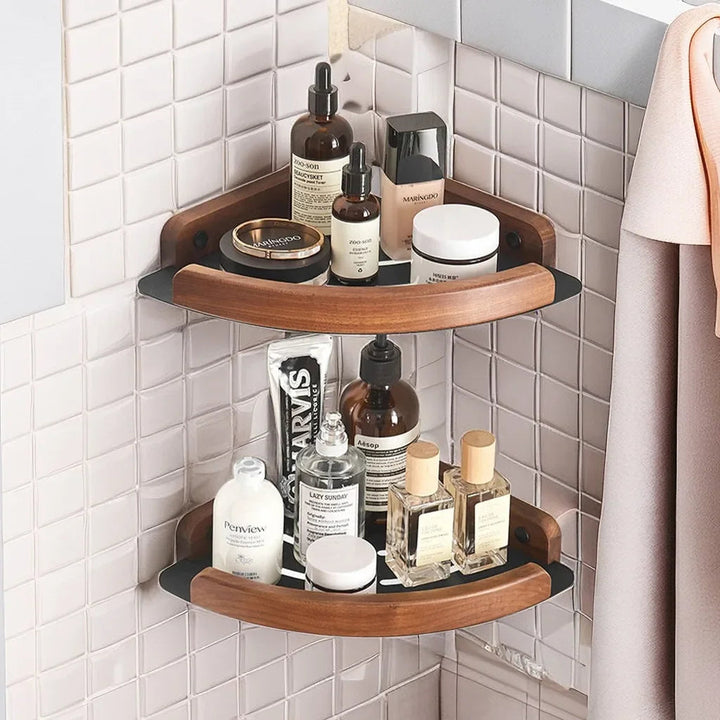 Étagère Murale en Bois Naturel pour Salle de Bain – Étagère de Rangement Élégante et Durable, Optimisation de l'Espace 1