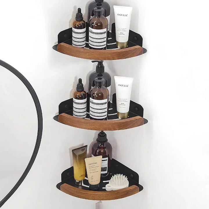 Étagère Murale en Bois Naturel pour Salle de Bain – Étagère de Rangement Élégante et Durable, Optimisation de l'Espace 2