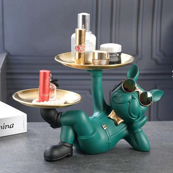 Figurine Animale en Résine Bouledogue Français avec Rangement Pratique – Décoration Élégante pour Maison et Bureau 3