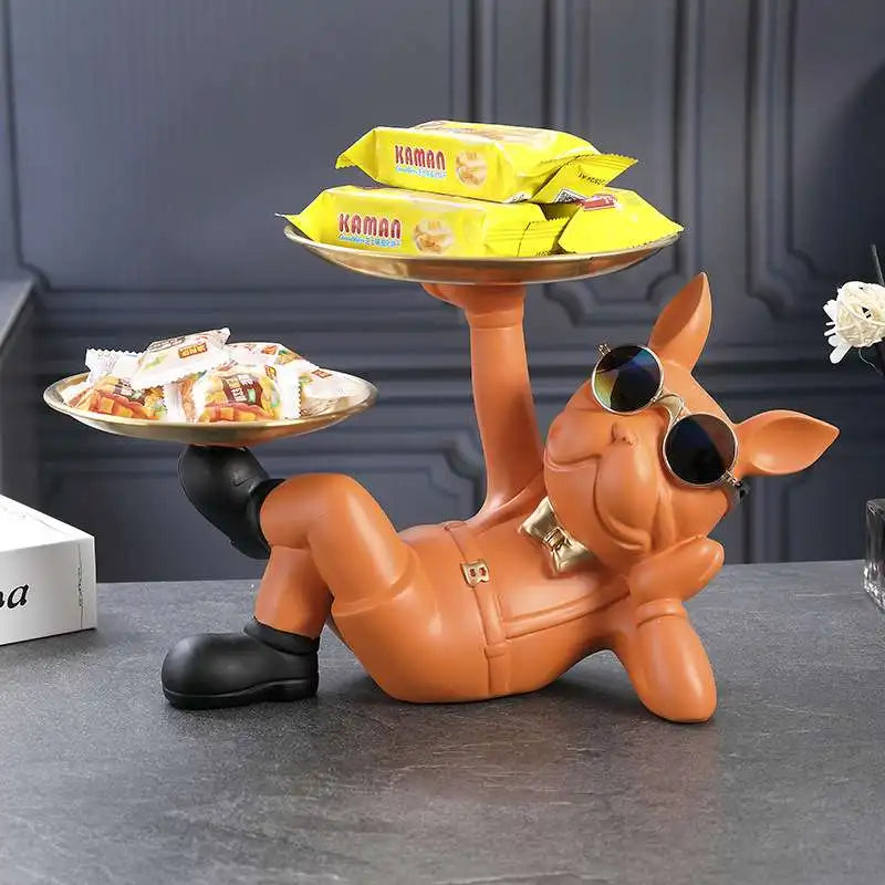 Figurine Animale en Résine Bouledogue Français avec Rangement Pratique – Décoration Élégante pour Maison et Bureau 4