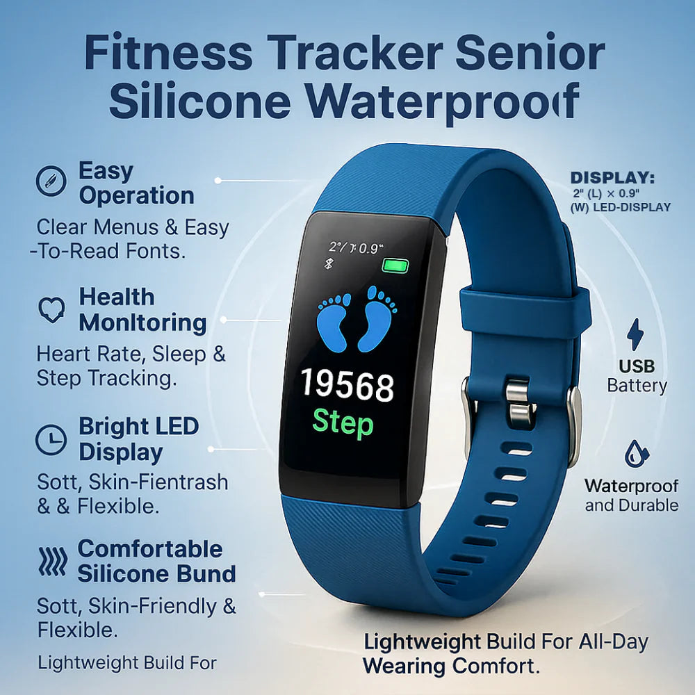 Fitness Watch Senior LED Display Heart Rate Tracker