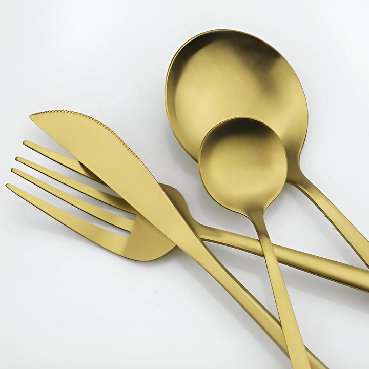 Set di posate in acciaio inox minimalista per la tavola