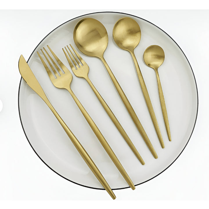 Set di posate in acciaio inox minimalista per la tavola