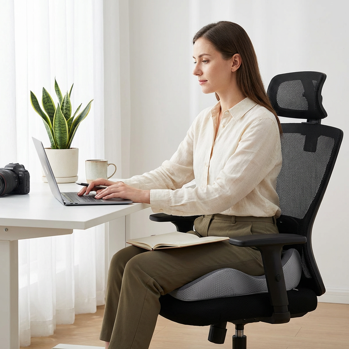 Memory Foam Seat Cushion Sit Bone Support Office Car