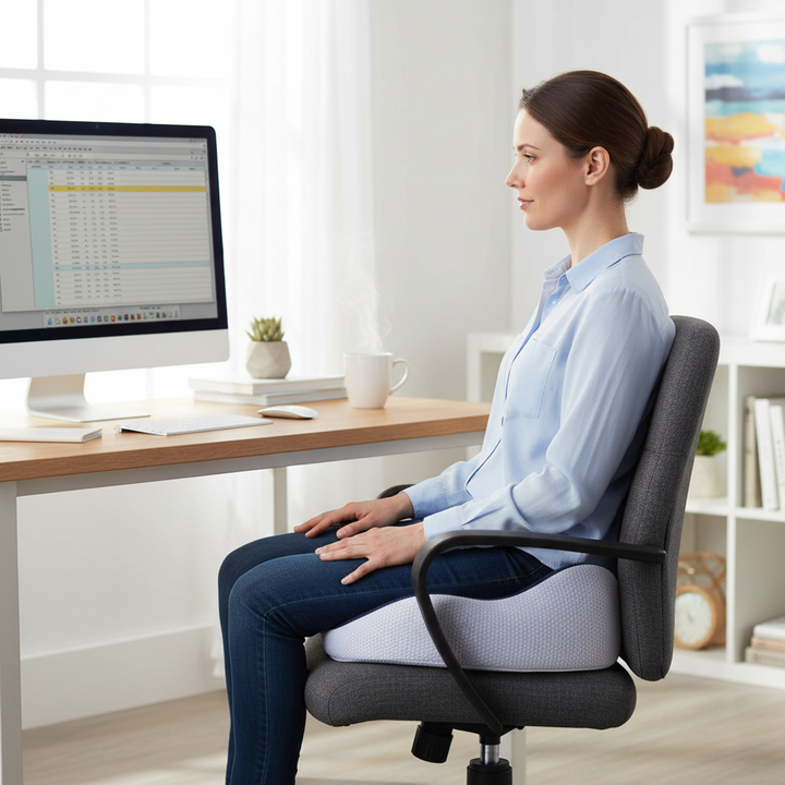 Memory Foam Seat Cushion Sit Bone Support Office Car