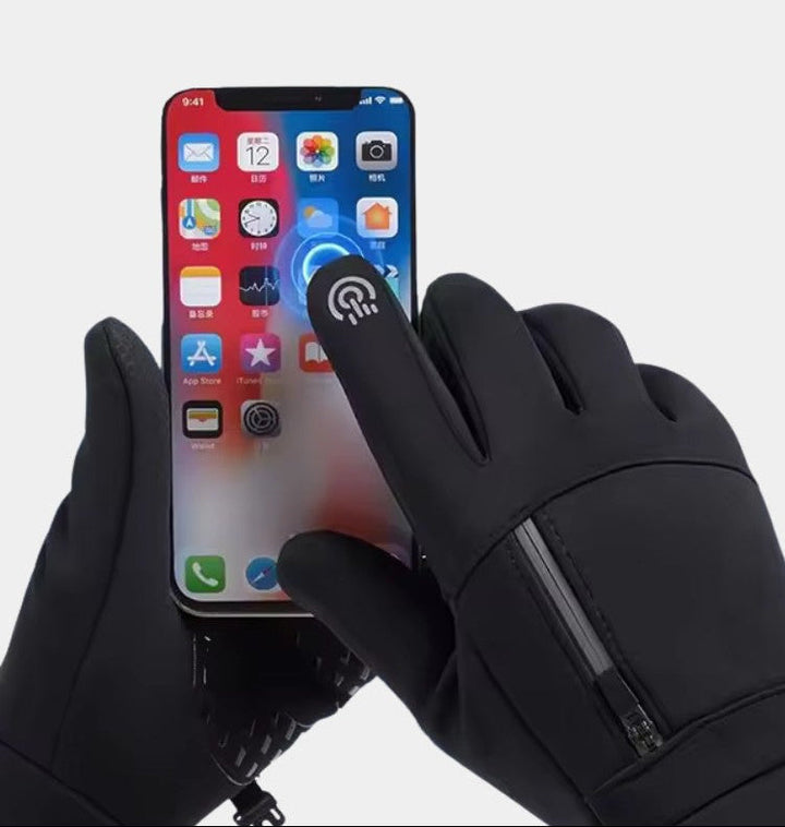 Gants d'hiver imperméables à coupe ergonomique, noirs, compatibles avec les écrans tactiles 1